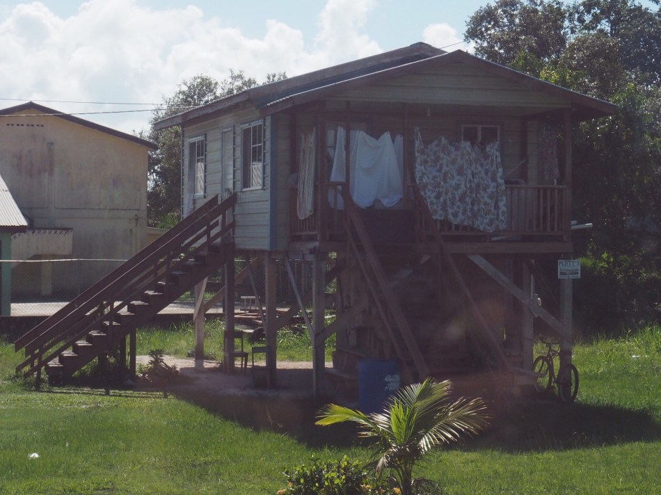 Houses are raised up to keep critters and reptiles out. 